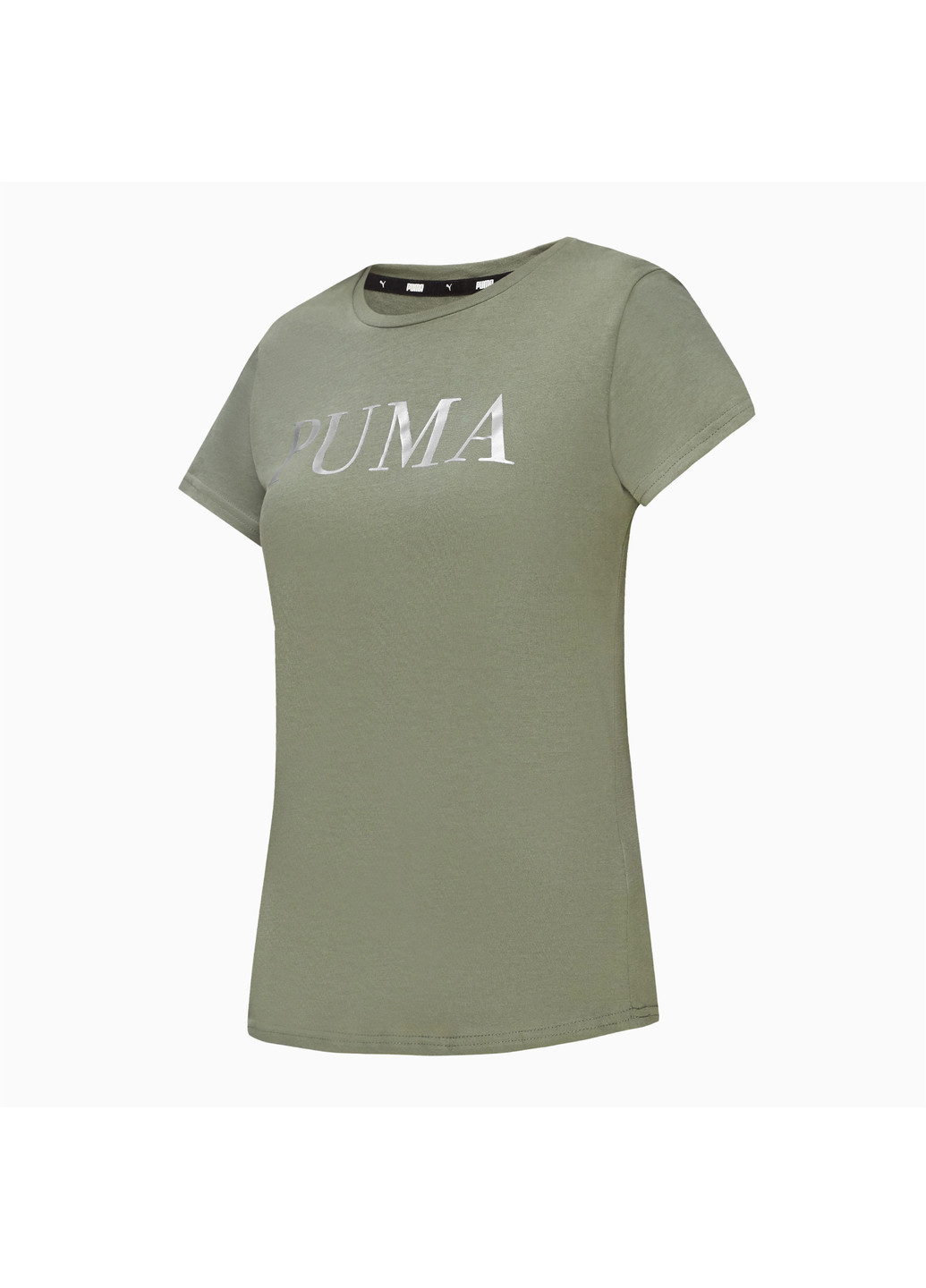 Зеленая всесезон футболка athletics logo tee Puma