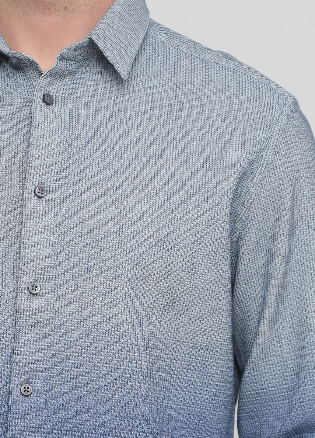 Синяя кэжуал рубашка с градиентным узором Drykorn