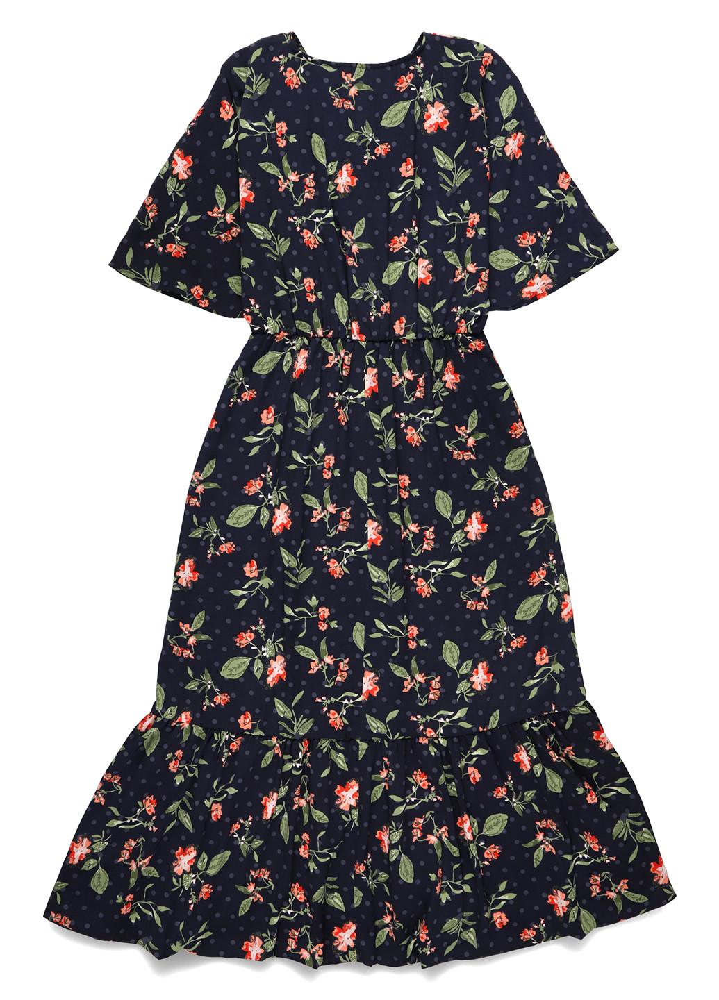 Темно-синее кэжуал платье на запах Vero Moda с цветочным принтом