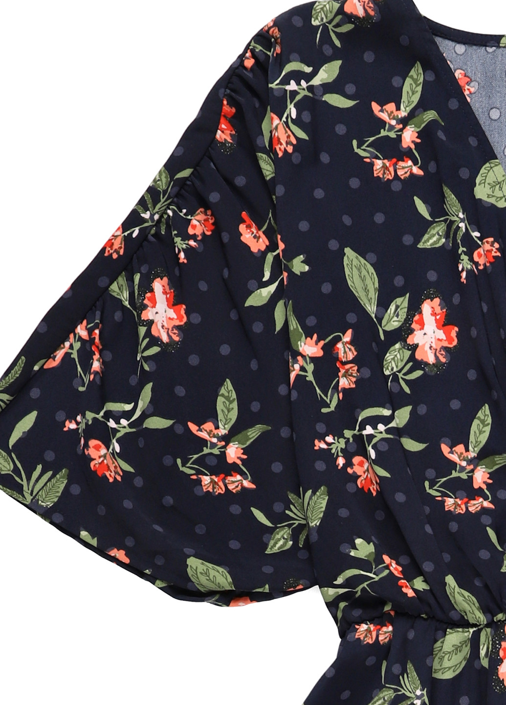 Темно-синее кэжуал платье на запах Vero Moda с цветочным принтом