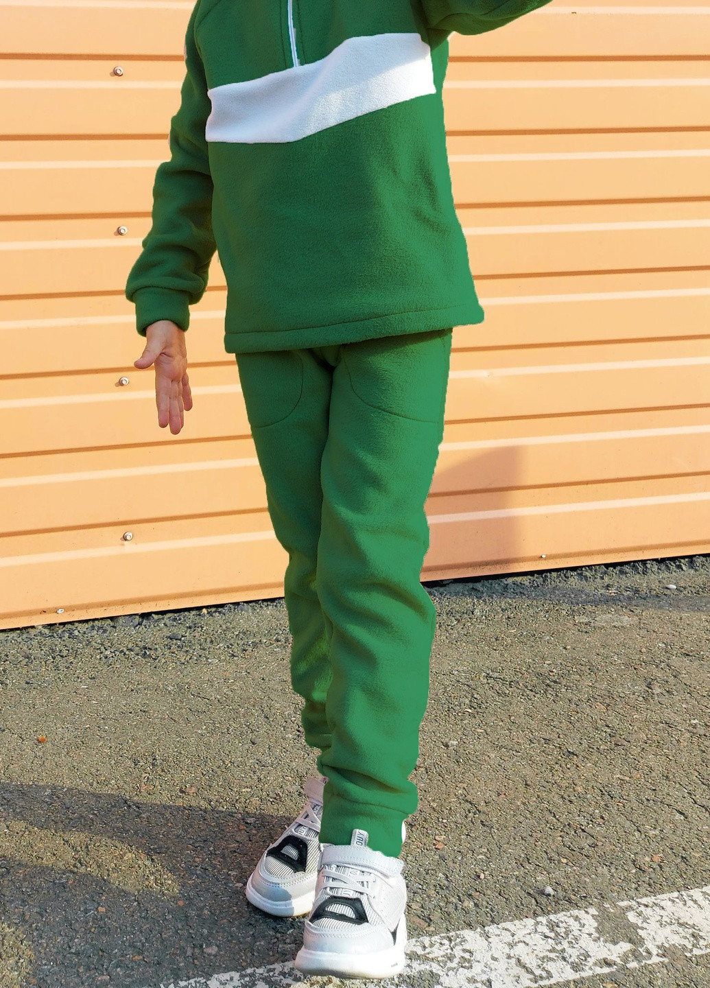 Зелений демісезонний флісовий спортивний костюм ZM