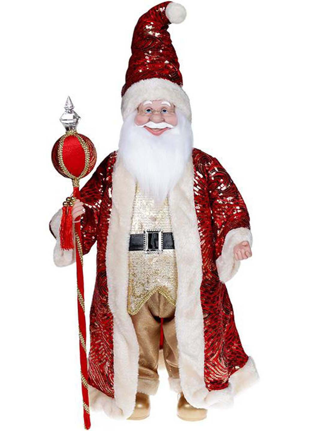 Фигура музыкальная Санта с посохом 60см с пайетками Bona (255430085)