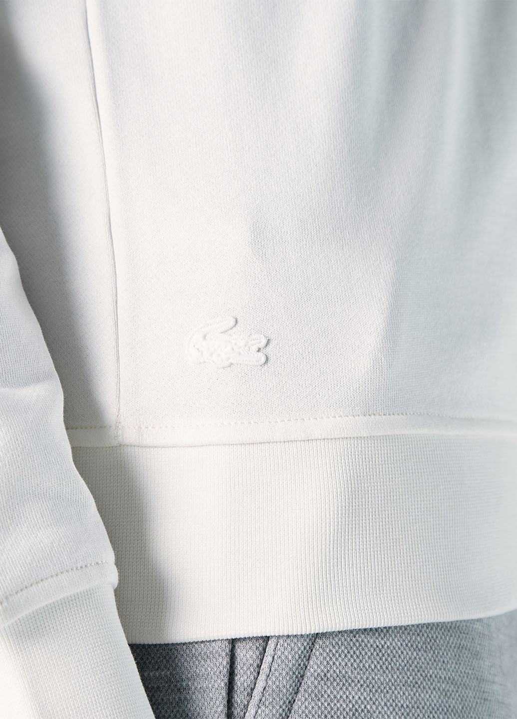 Свитшот Lacoste - Прямой крой логотип молочный кэжуал хлопок, трикотаж - (265150886)