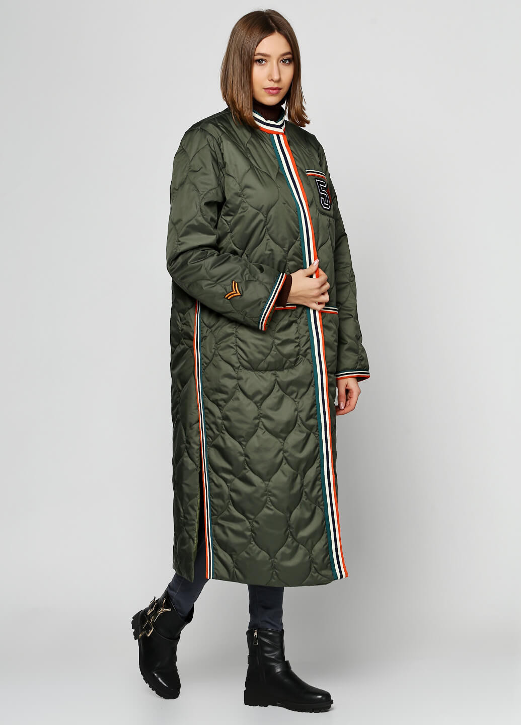 Оливкова (хакі) зимня куртка Alberto Bini