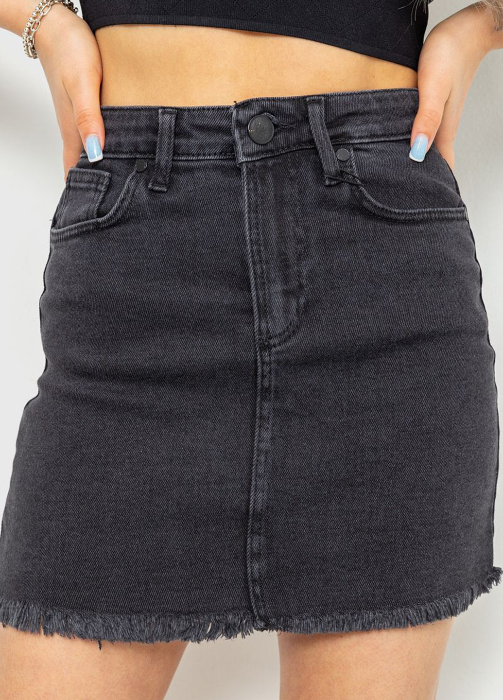 Черная джинсовая однотонная юбка Ager