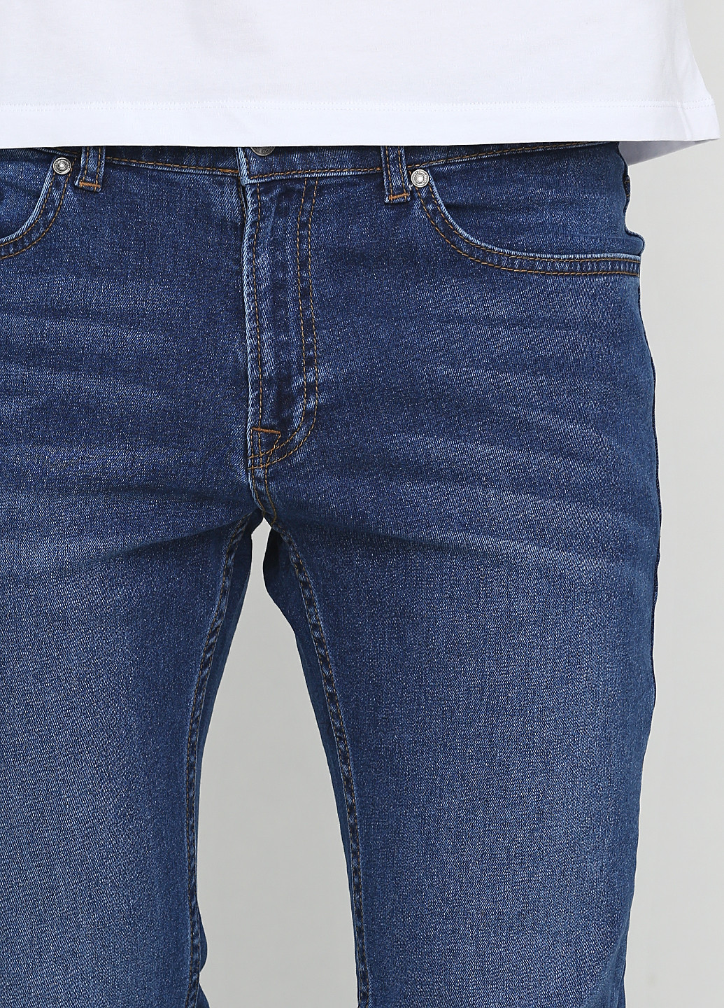 Синие демисезонные прямые джинсы Hugo Boss