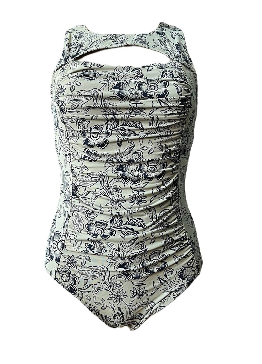 Оливковий літній купальник суцільний Garnet Hill