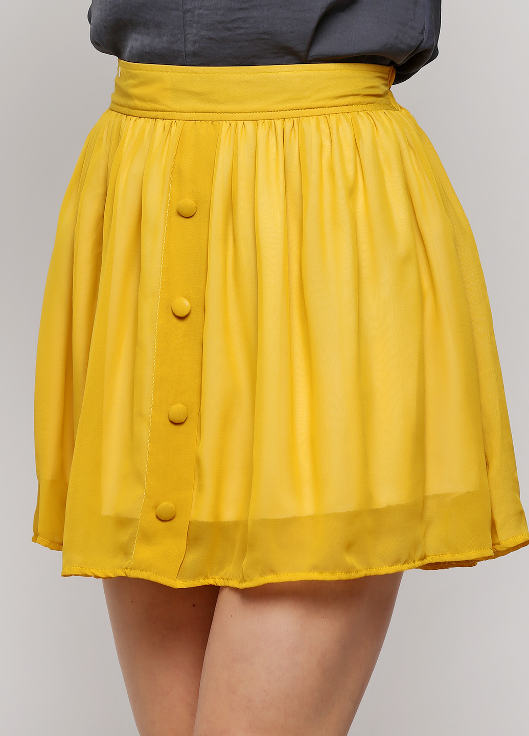 Желтая кэжуал однотонная юбка Bangkok Look мини