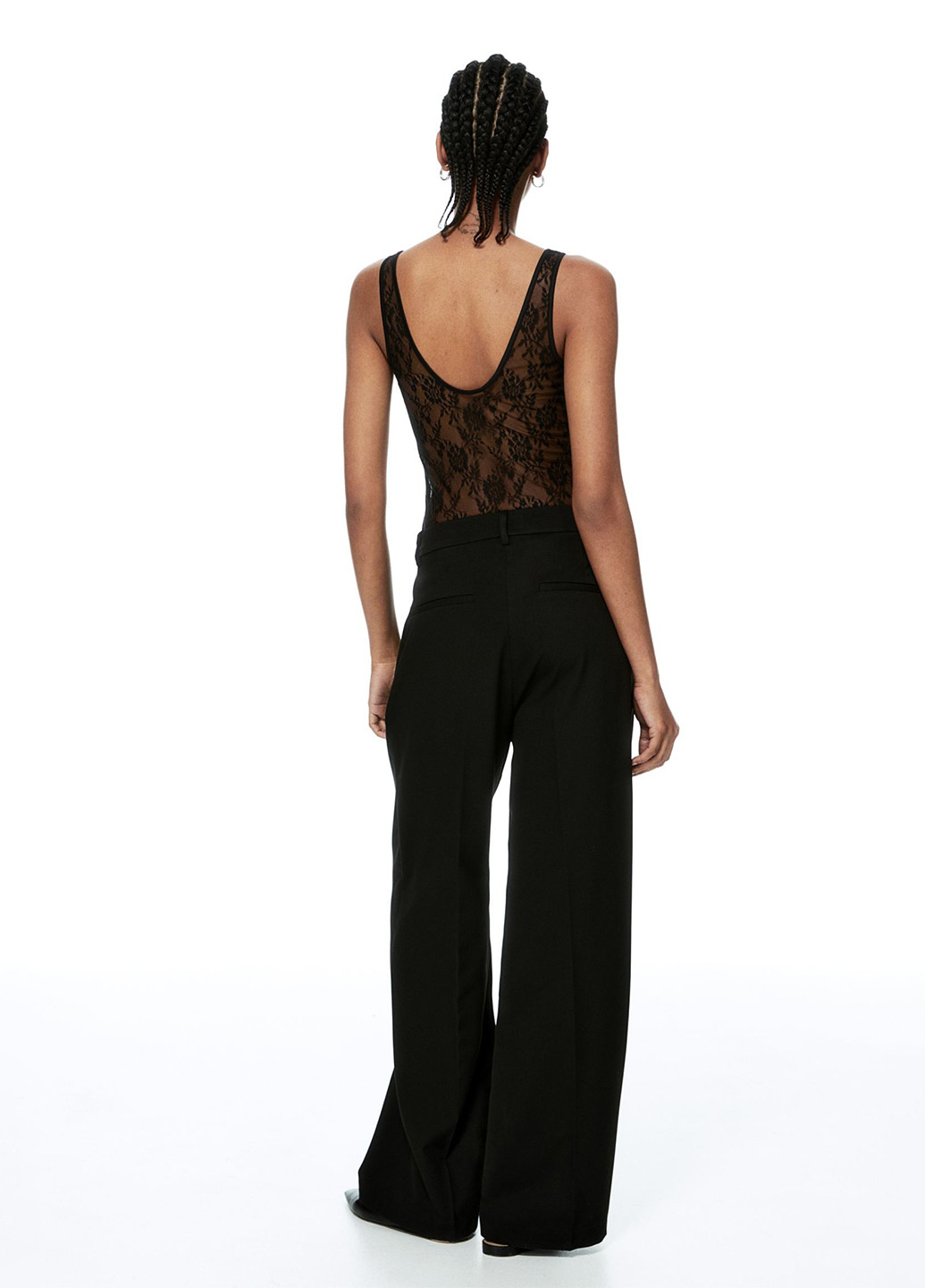 Черные кэжуал, классические демисезонные прямые брюки H&M