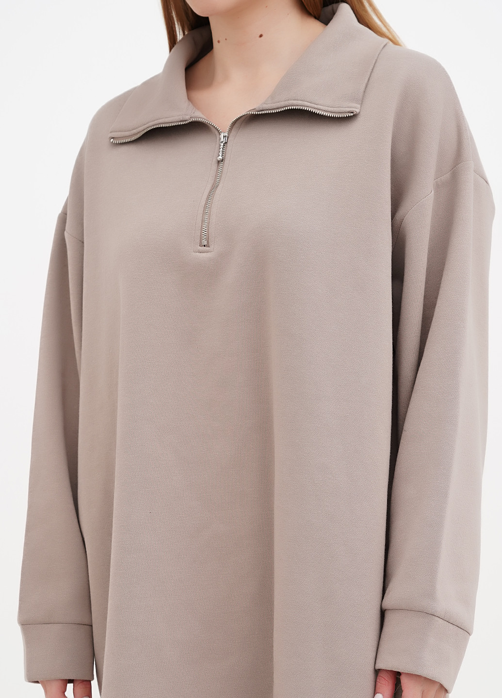 Бежевое кэжуал платье платье-свитшот H&M однотонное