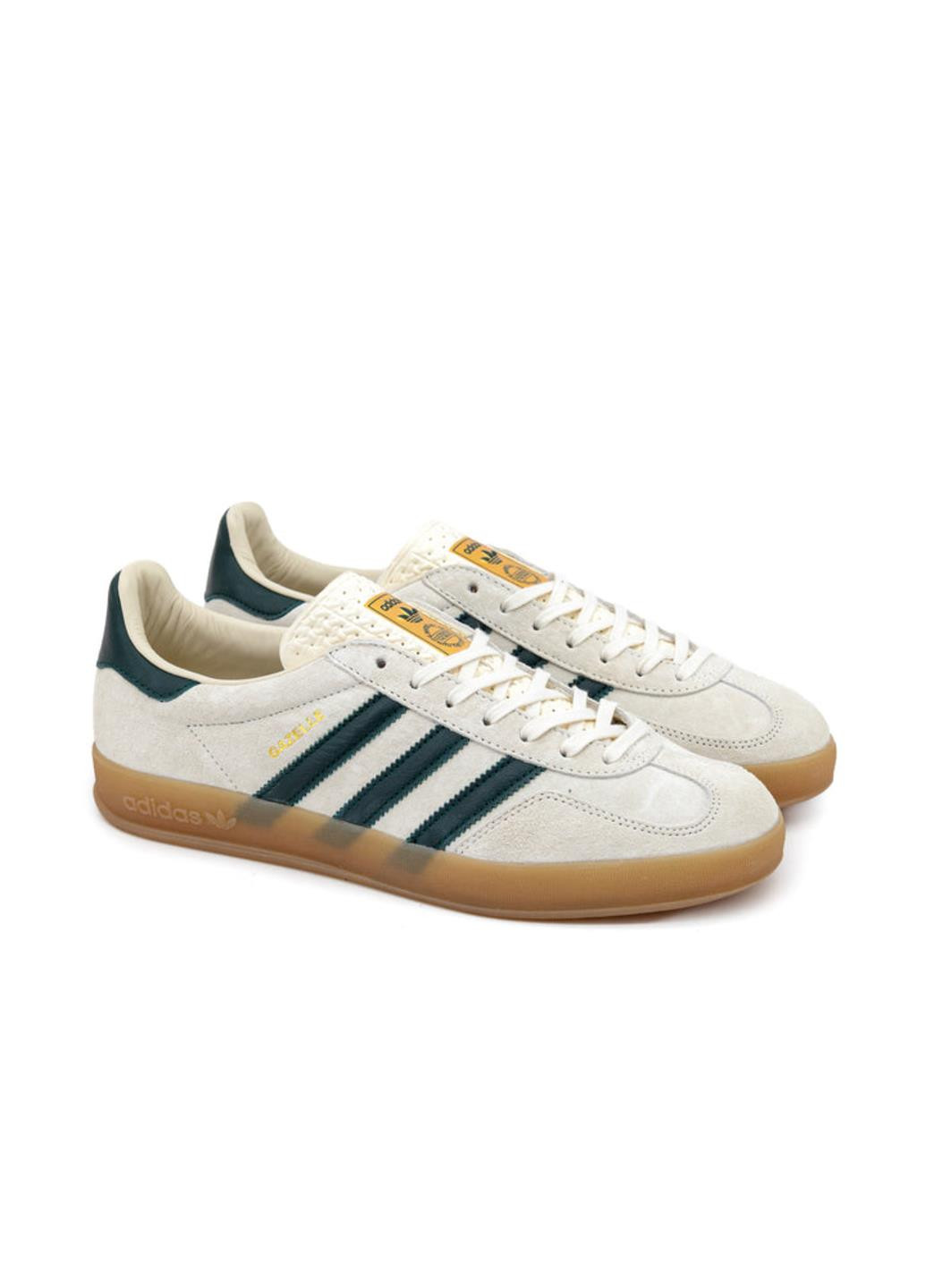 Кросівки IH7502 adidas Gazelle Indoor Cream White Collegiate Green Gum комбіновані демісезони (317229320)