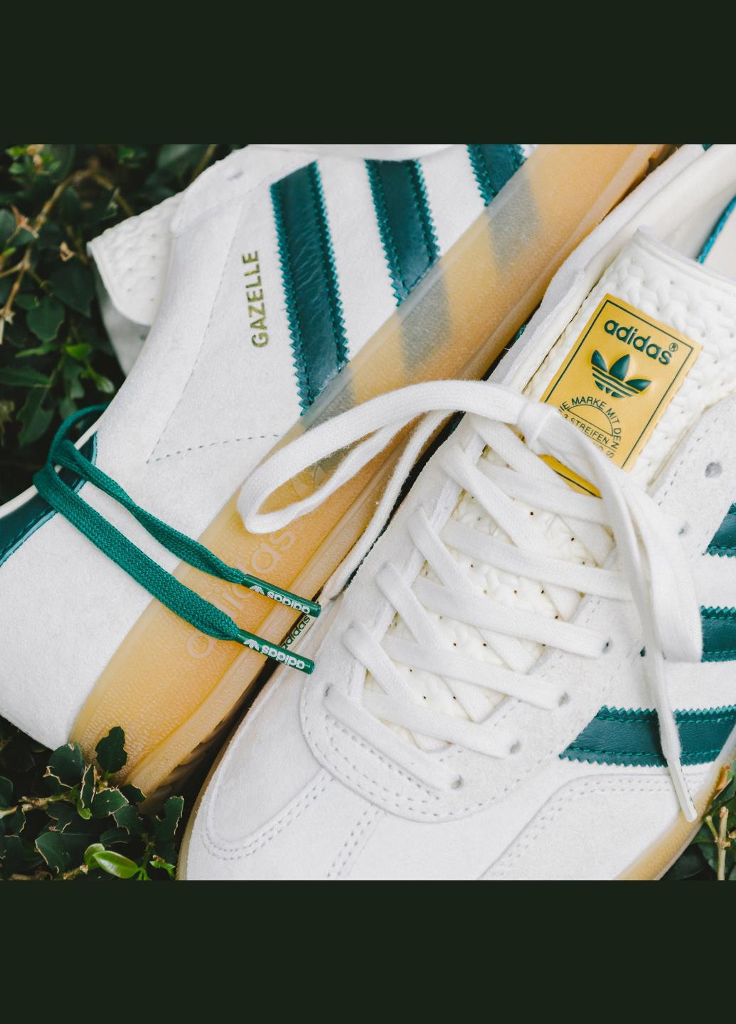 Кросівки IH7502 adidas Gazelle Indoor Cream White Collegiate Green Gum комбіновані демісезони (317229320)