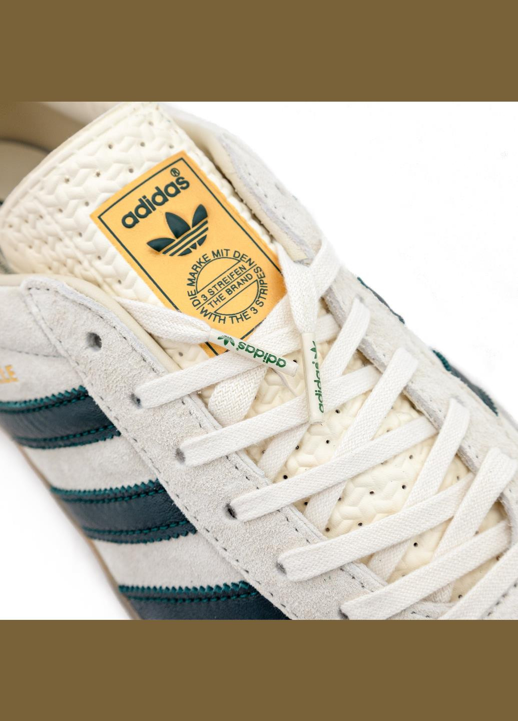 Кросівки IH7502 adidas Gazelle Indoor Cream White Collegiate Green Gum комбіновані демісезони (317229320)