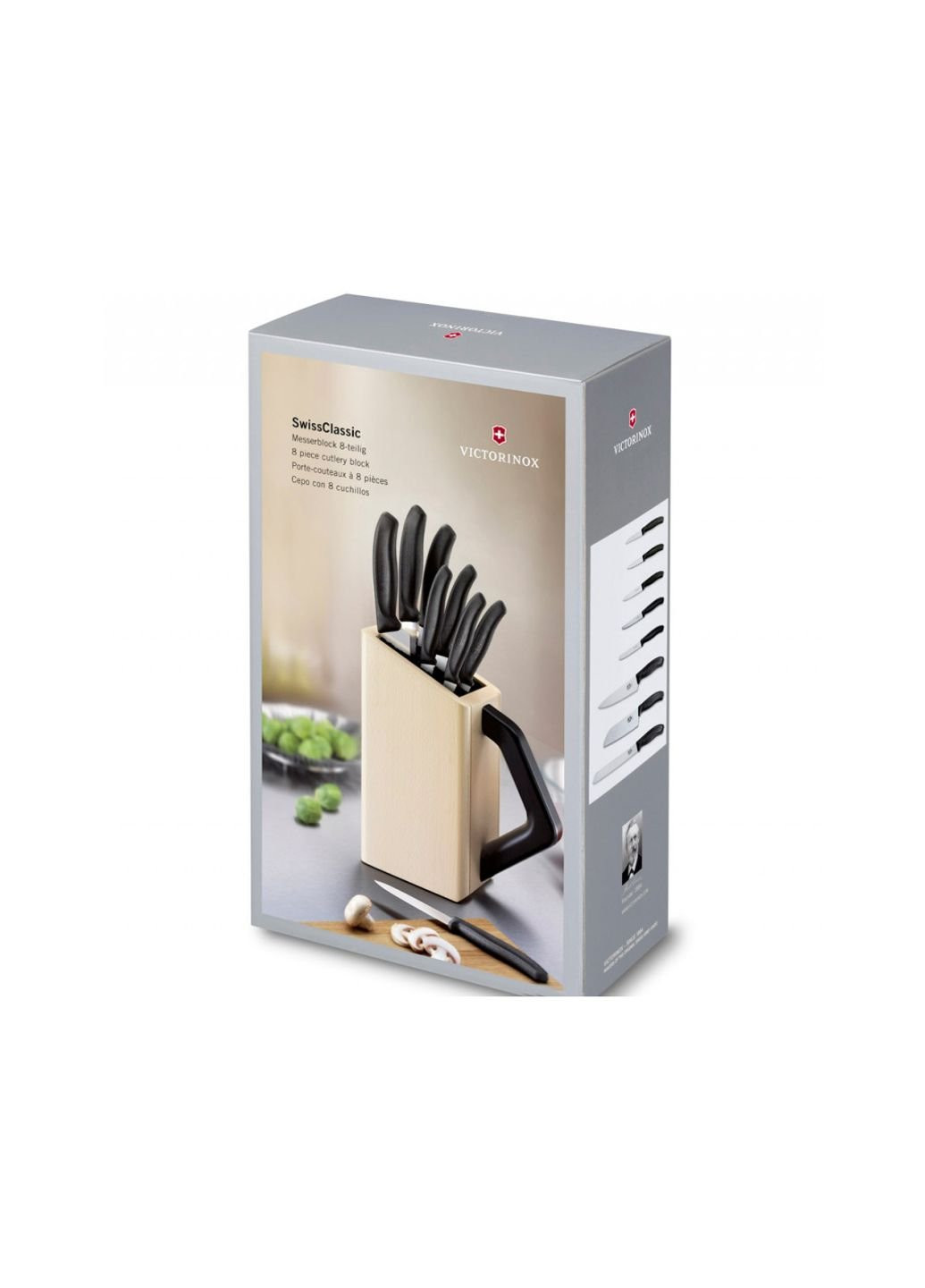 Набор ножей SwissClassic Cutlery Block 8 шт (6.7173.8) Victorinox чёрные,