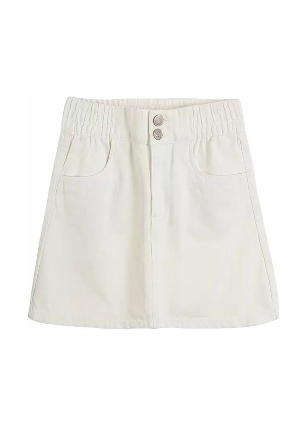 Молочная кэжуал однотонная юбка Cool Club а-силуэта (трапеция)