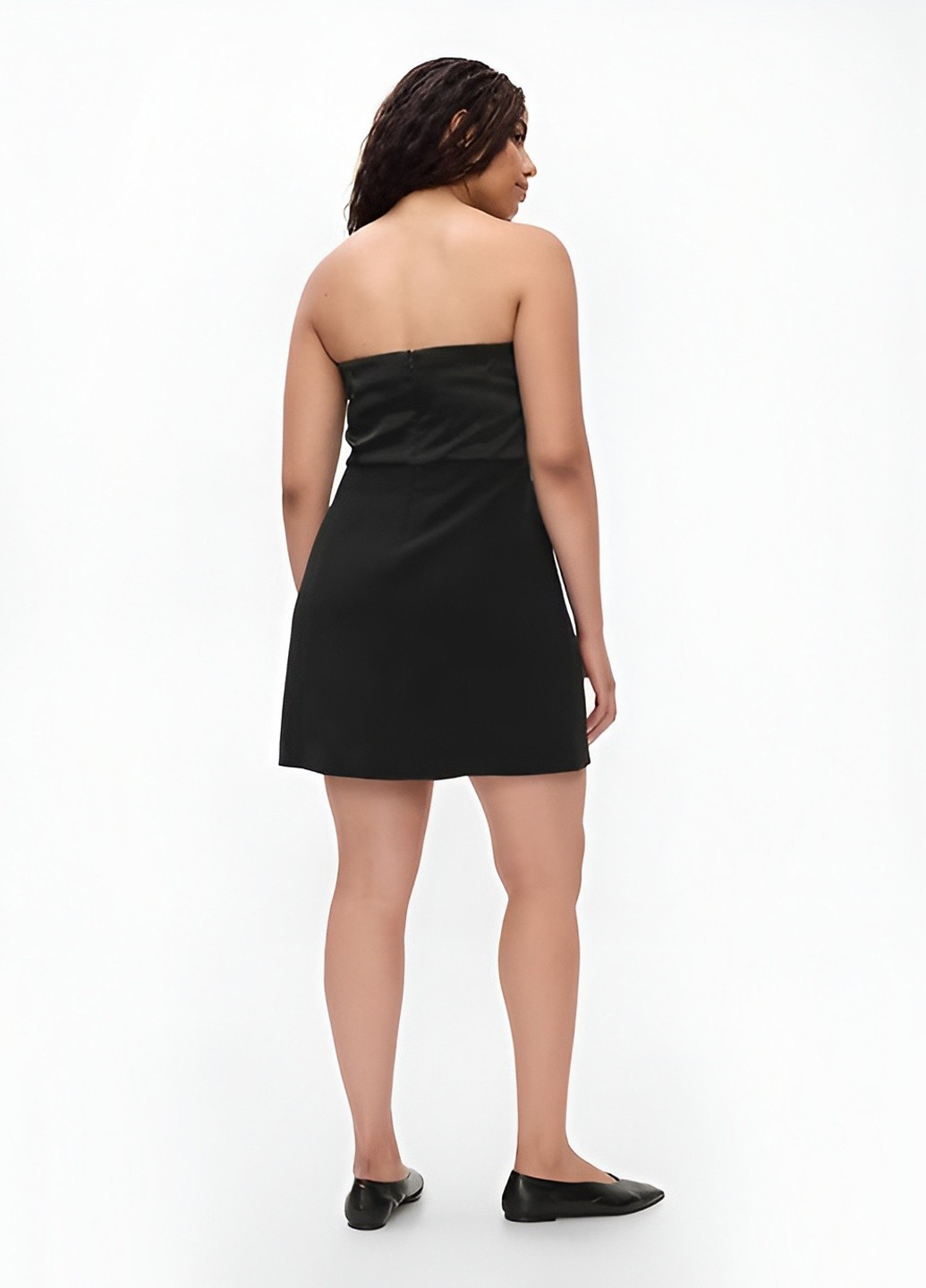 Черное кэжуал платье с открытыми плечами Gap однотонное