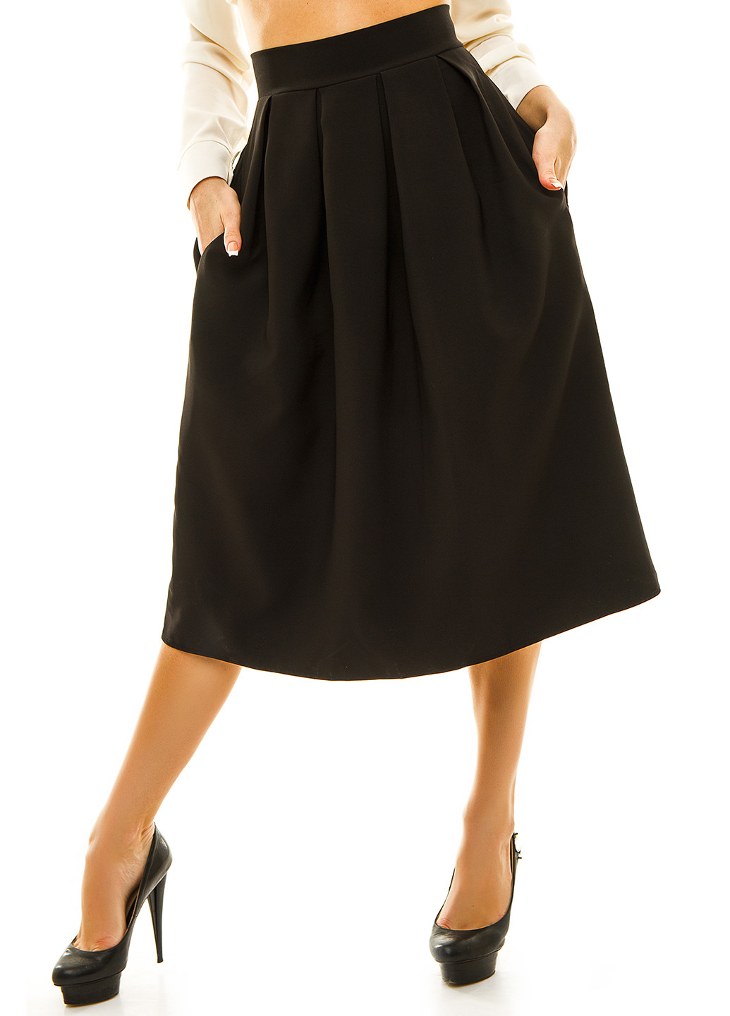 Черная кэжуал юбка Lady Style