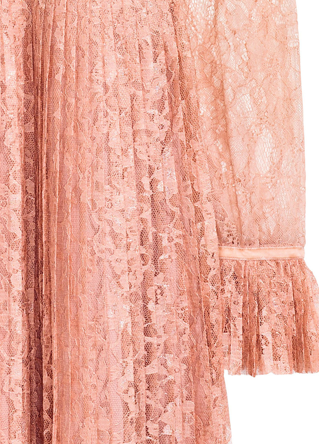 Розовое коктейльное платье плиссированное H&M однотонное