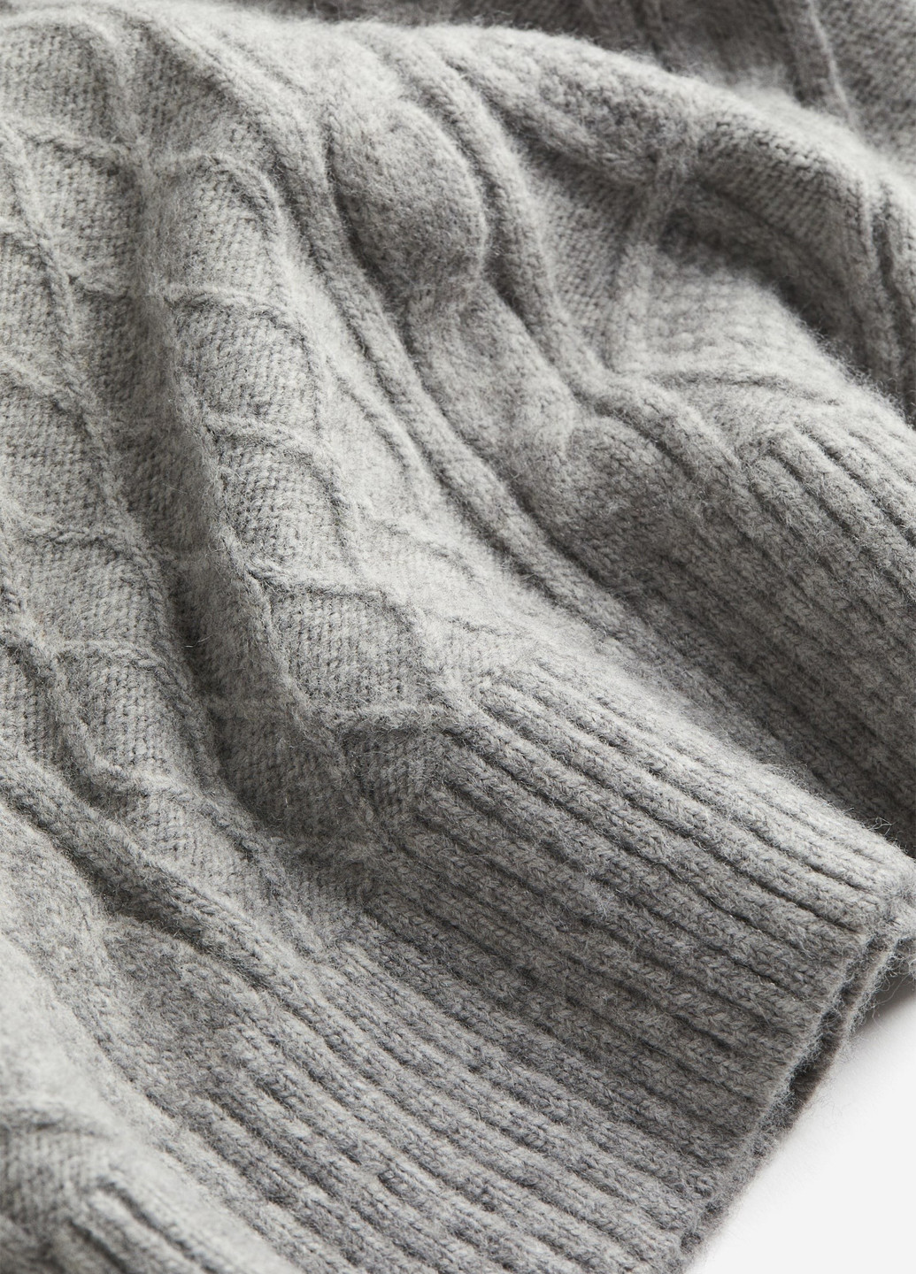 Серое кэжуал платье а-силуэт, платье-свитер H&M меланжевое