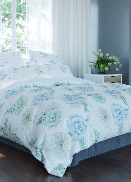 Постельное белье евро Ranforce Романс 2-00888-09327 ранфорс 200х215 см ТЕП (223456407)