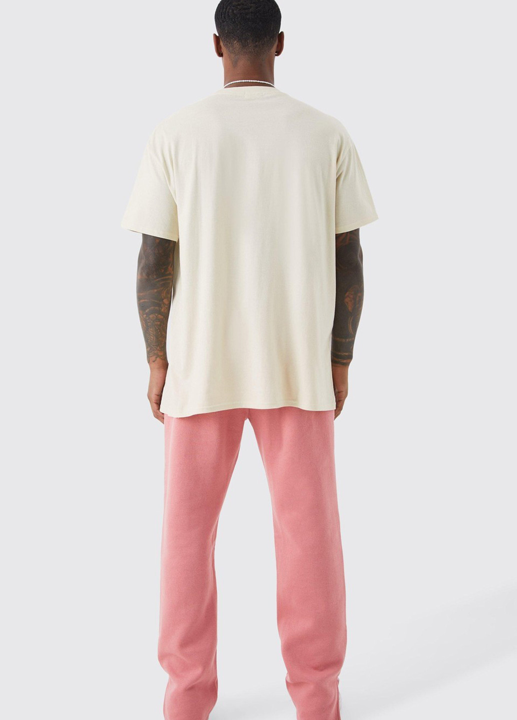 Светло-розовые спортивные демисезонные прямые брюки Boohoo