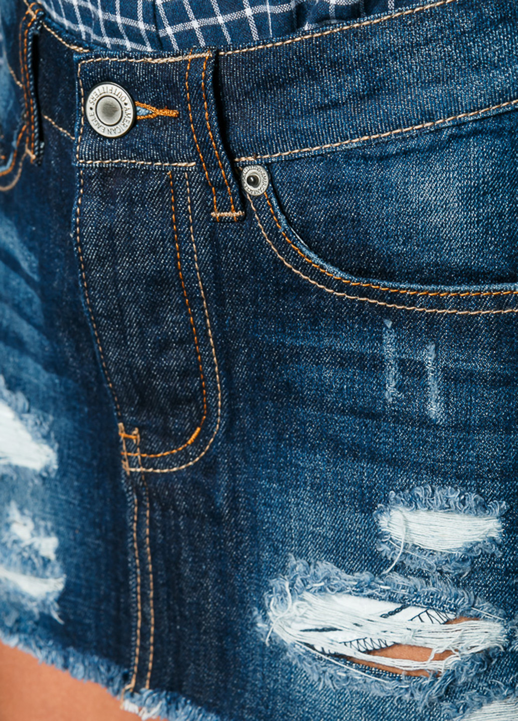 Темно-синяя джинсовая меланж юбка American Eagle мини