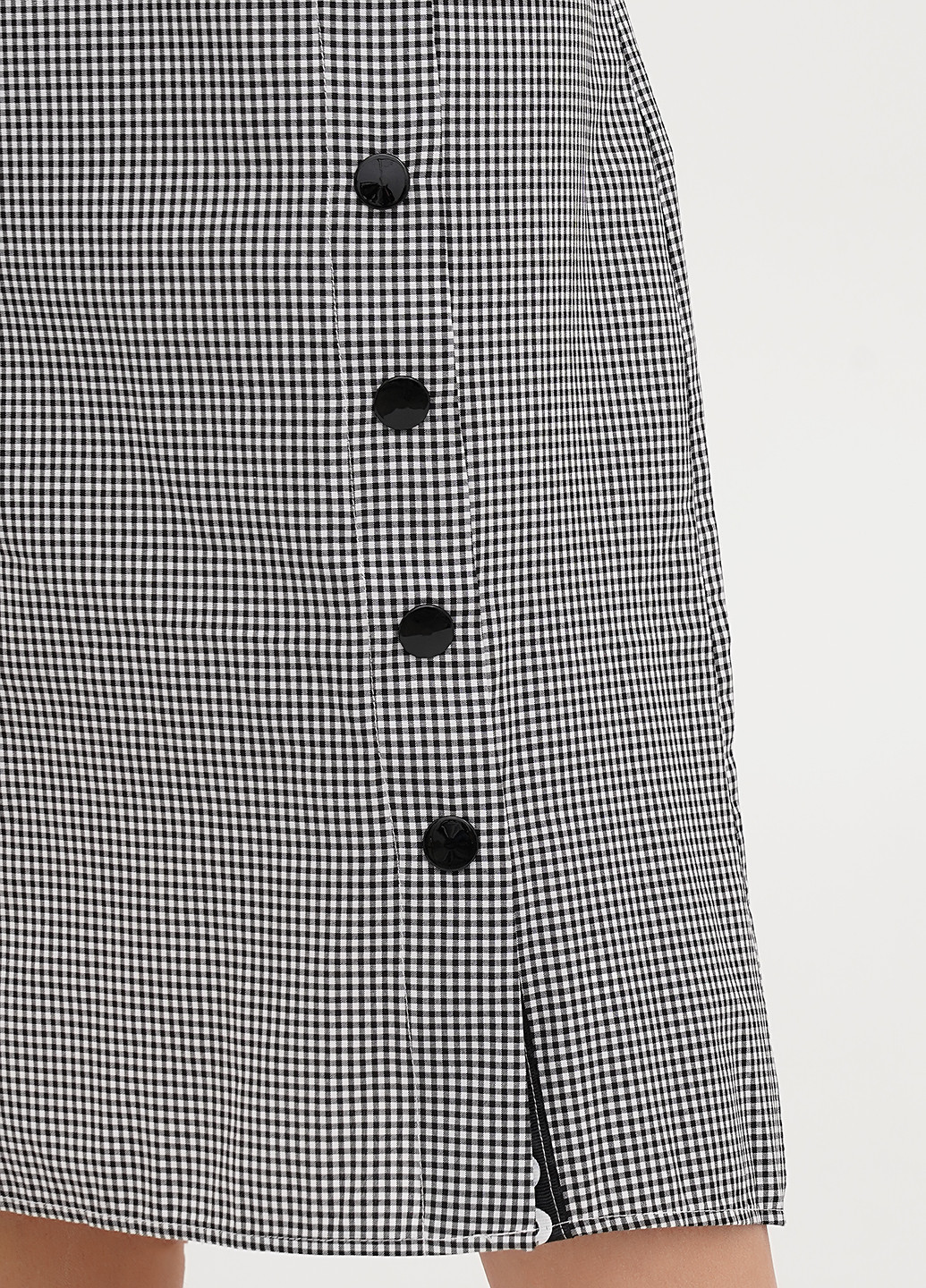 Черно-белое кэжуал платье с открытыми плечами Babylon в клетку