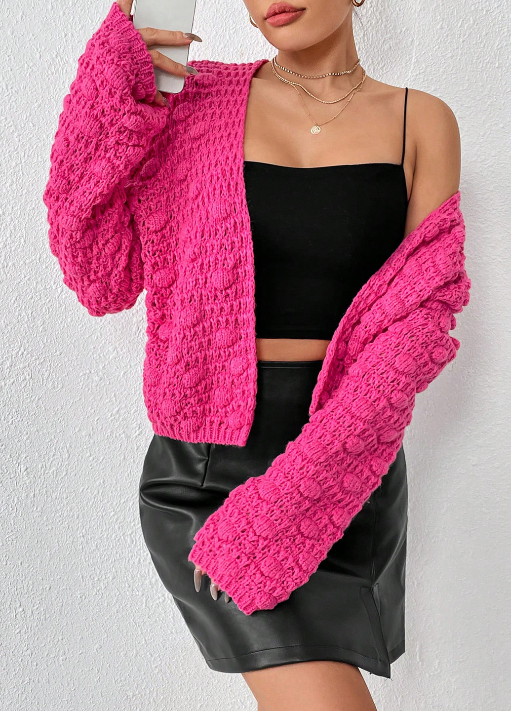 Розовый демисезонный кардиган SHEIN