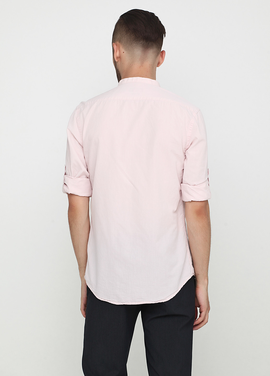 Светло-розовая кэжуал рубашка однотонная Zara