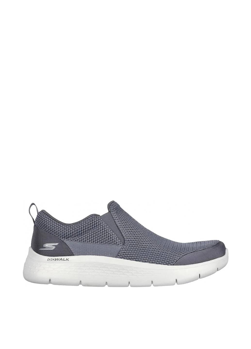 Серые слипоны Skechers с белой подошвой