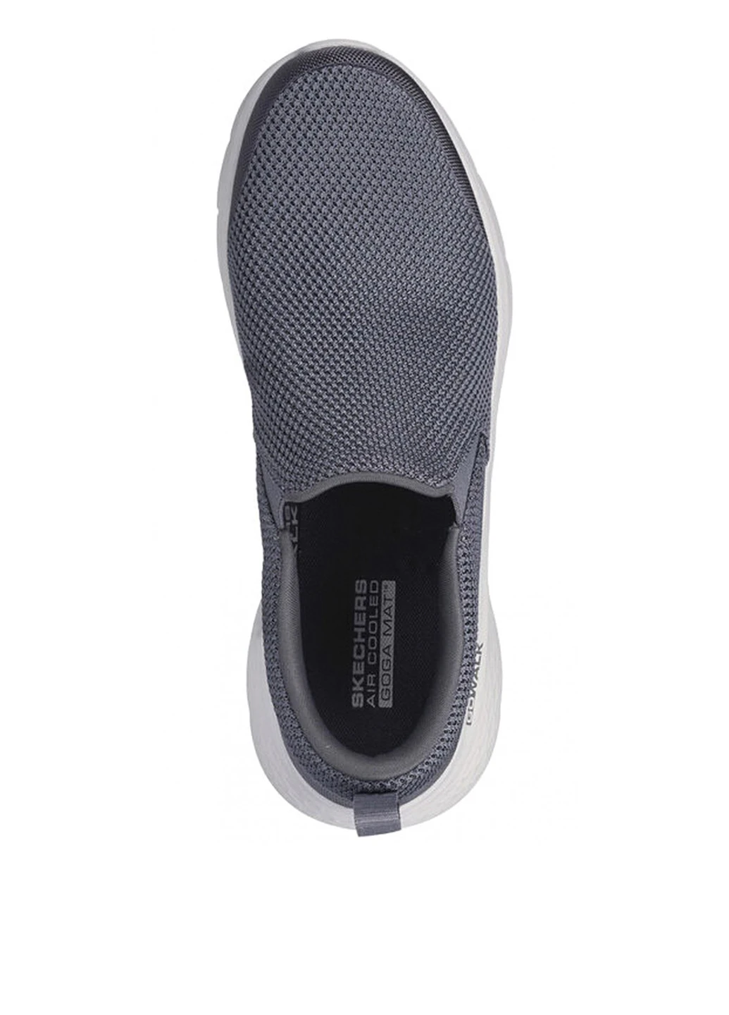 Серые слипоны Skechers с белой подошвой