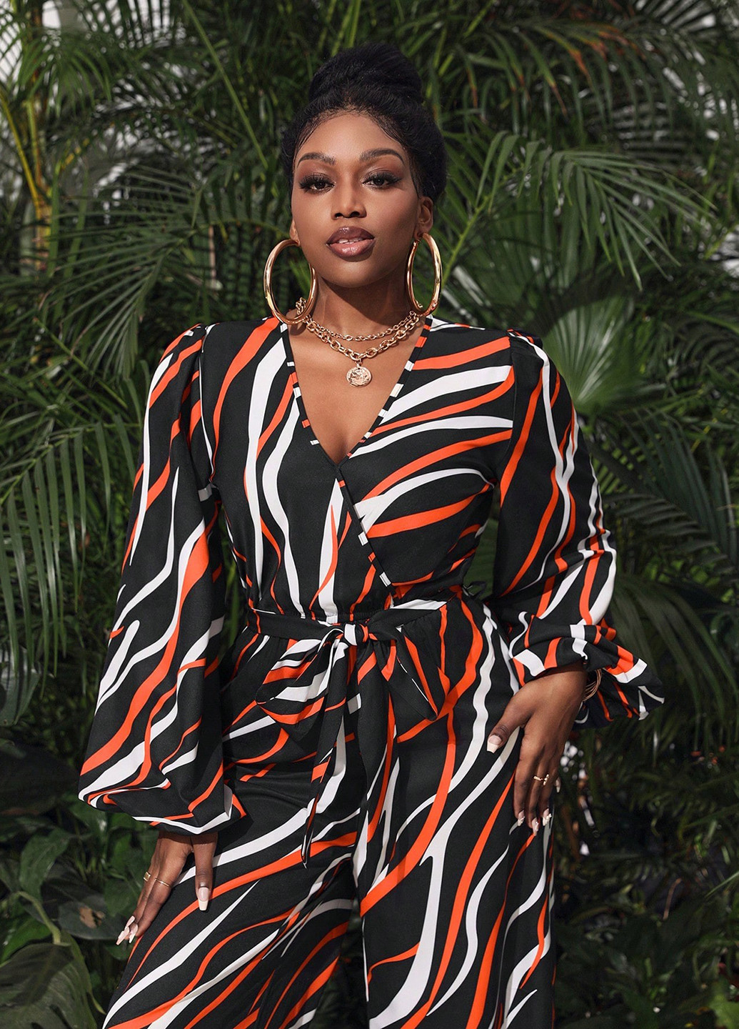 Комбінезон SHEIN комбінезон-брюки смужка чорний кежуал поліестер