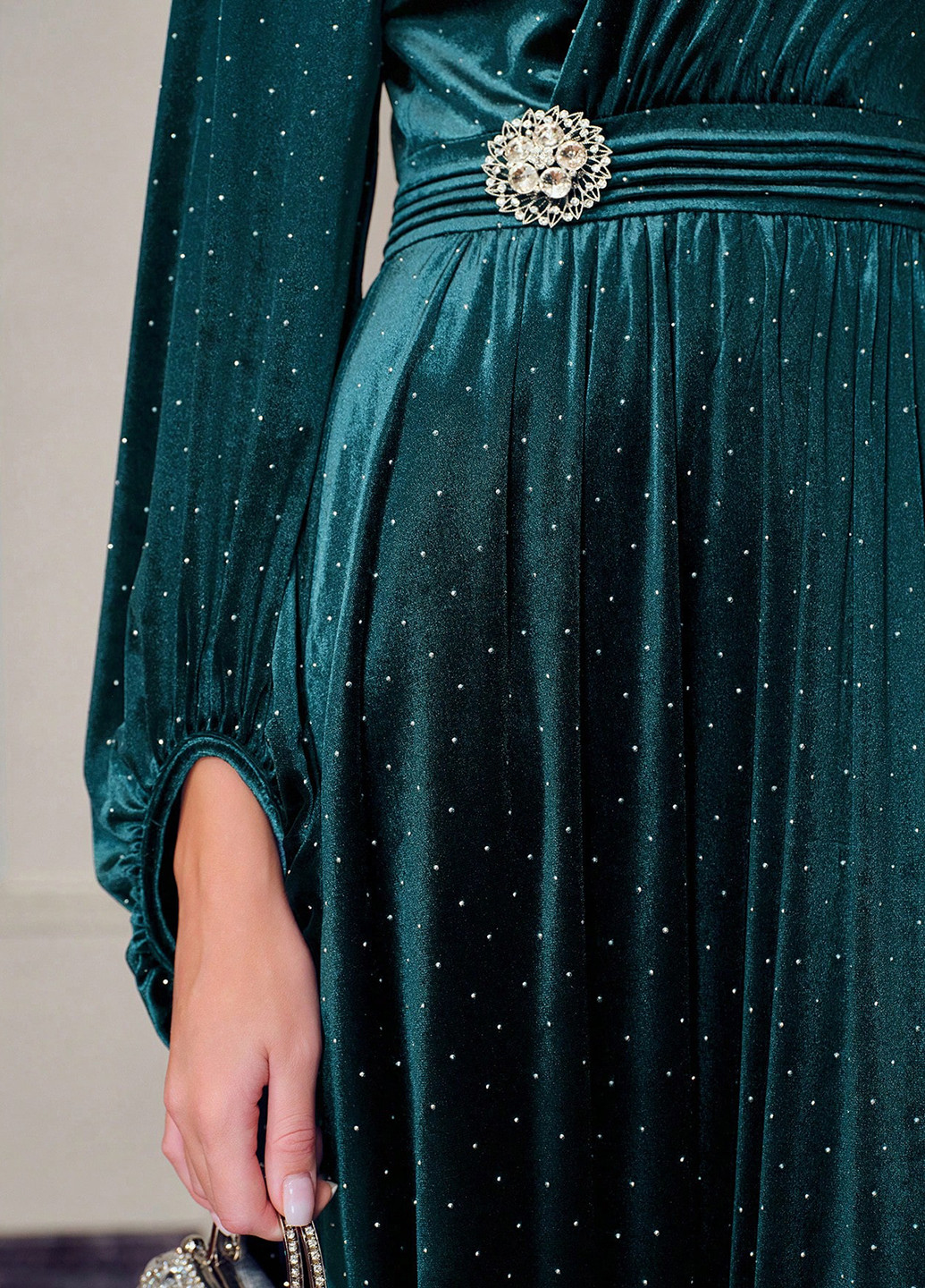 Смарагдова вечірня сукня кльош SHEIN однотонна