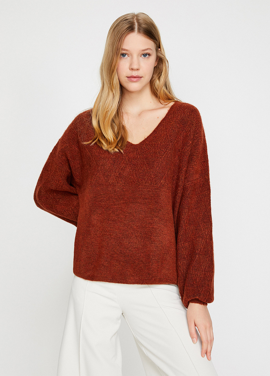 Терракотовый демисезонный пуловер пуловер KOTON
