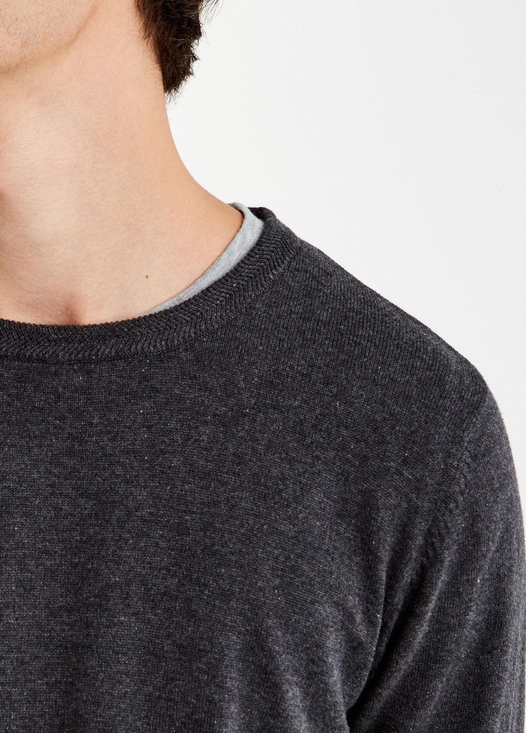 Темно-серый джемпер демісезон,темно-сірий, Pull & Bear