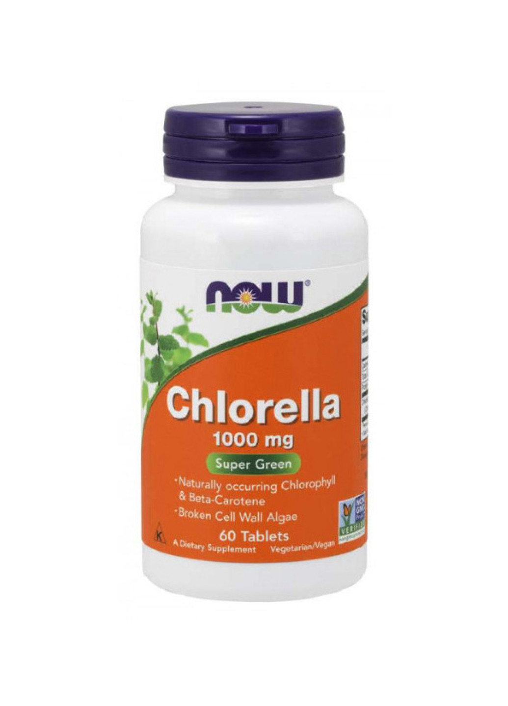 Хлорела комплексна підтримка для всього організму Chlorella 1000 mg - 60 Tabs Now Foods (251463072)