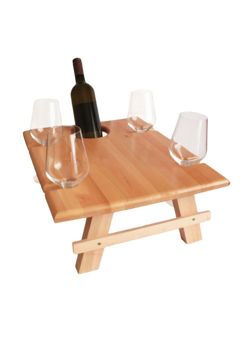 Поднос винный столик подставка MZ-688983 38х45х25 см коричневый Mazhura (253783136)