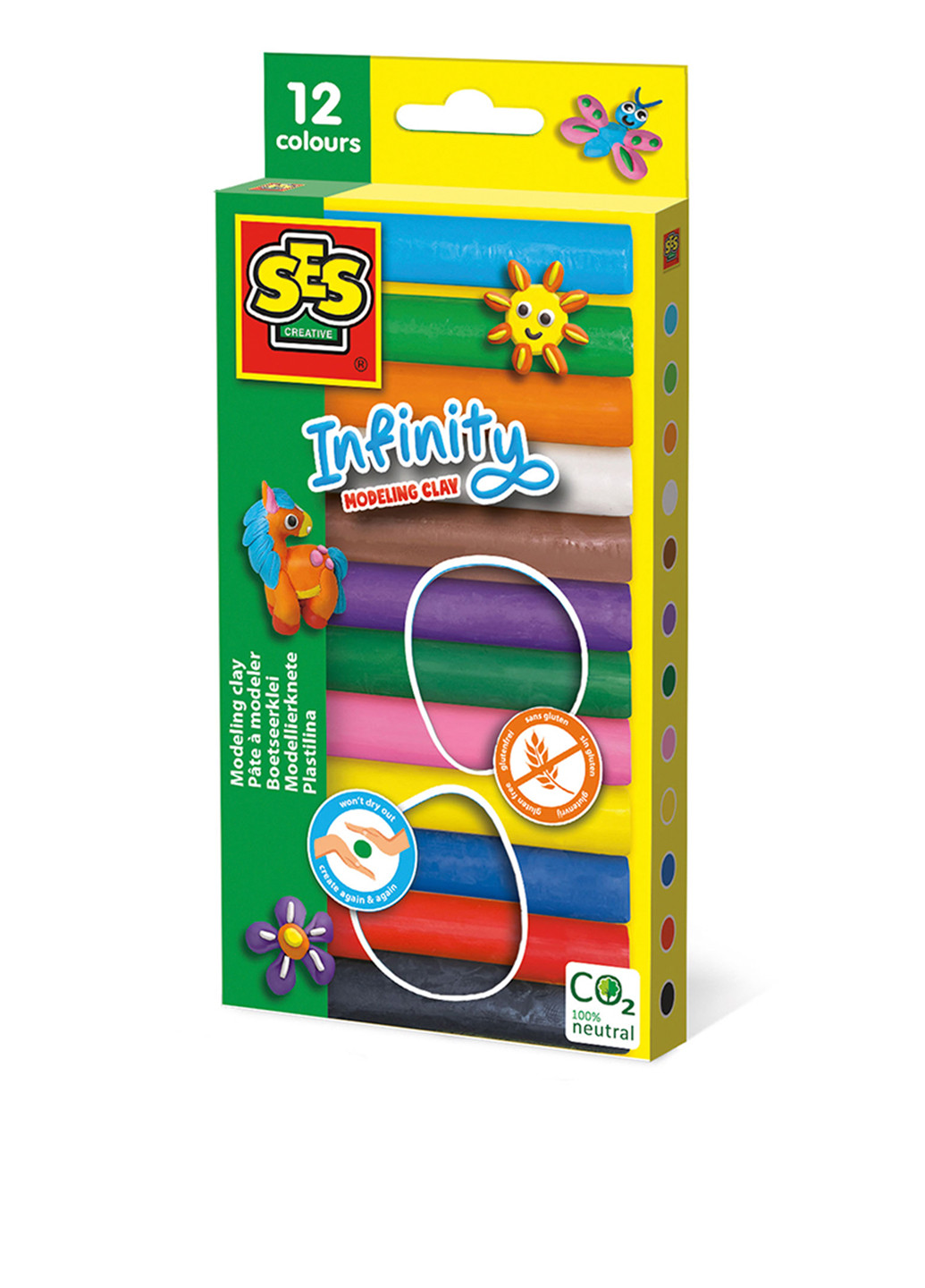 Пластилін Весела ліплення (12 кольорів) Ses Creative (257893234)