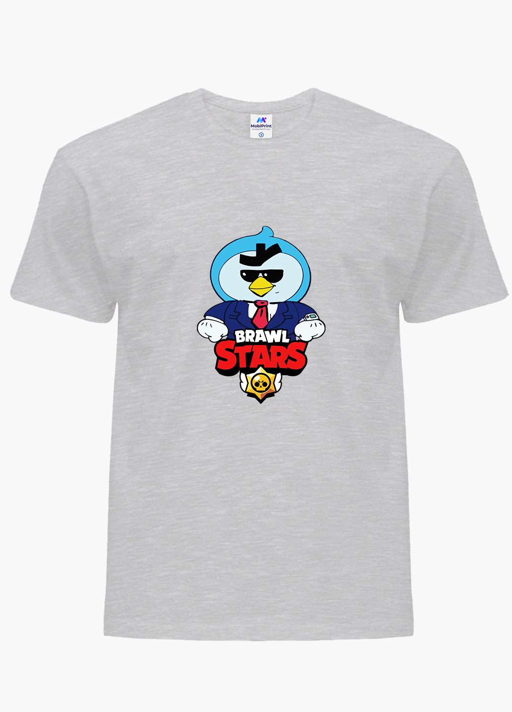 Світло-сіра демісезонна футболка дитяча бравл старс (brawl stars) (9224-1022) MobiPrint