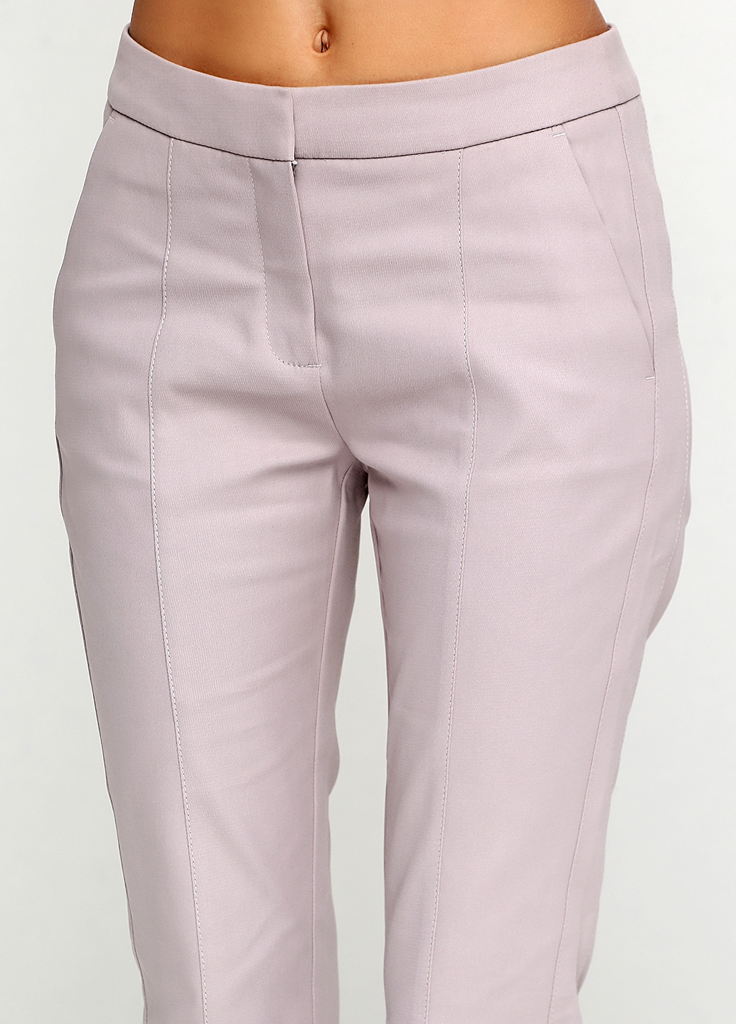 Светло-серые кэжуал демисезонные зауженные брюки Comma