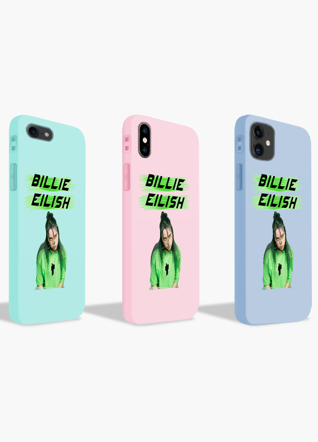 Чехол силиконовый Apple Iphone 11 Pro Max Билли Айлиш (Billie Eilish) Белый (9232-1207) MobiPrint (219347592)