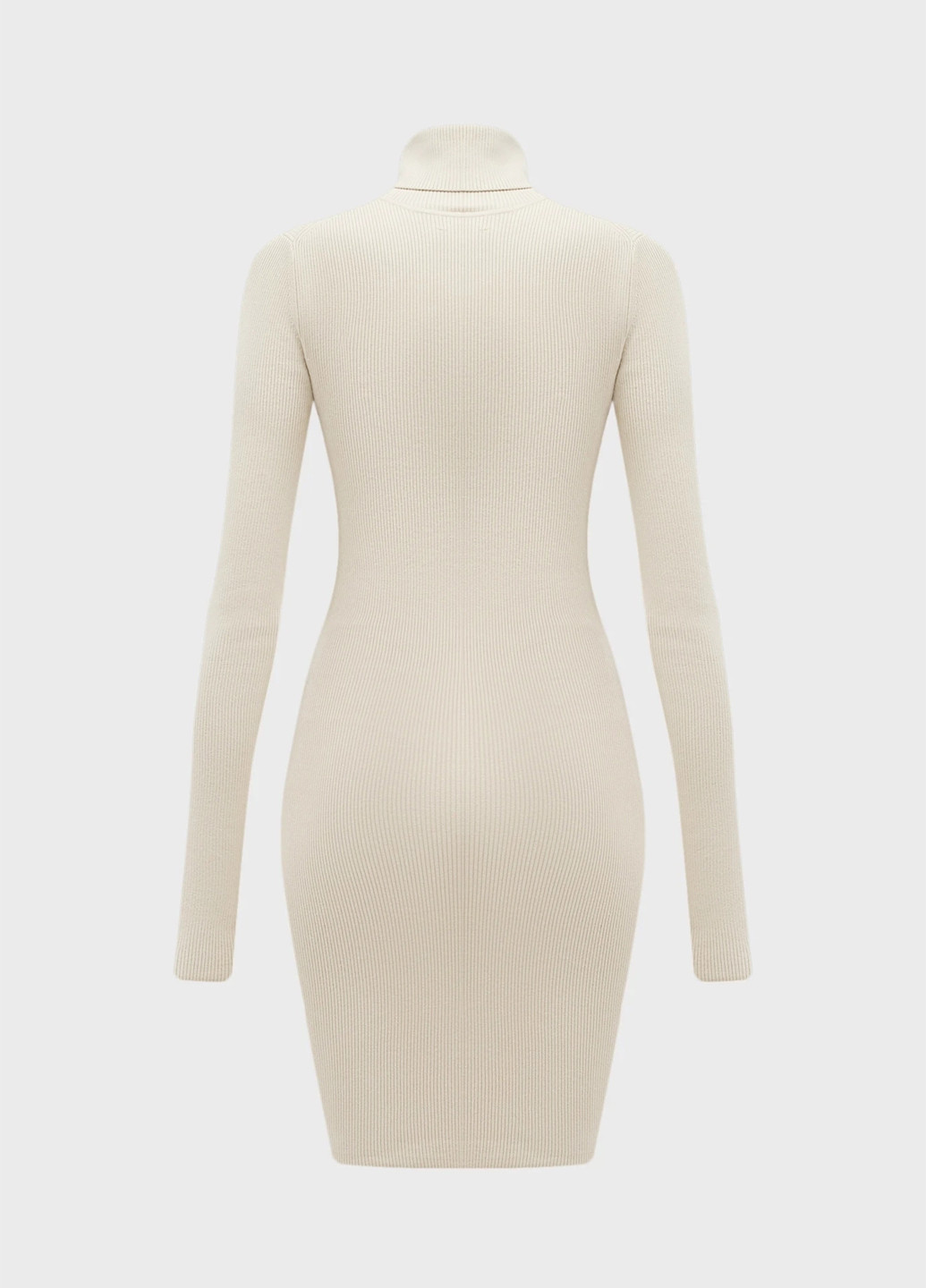 Бежевое кэжуал платье силуэтная, платье-водолазка Calvin Klein Jeans однотонное