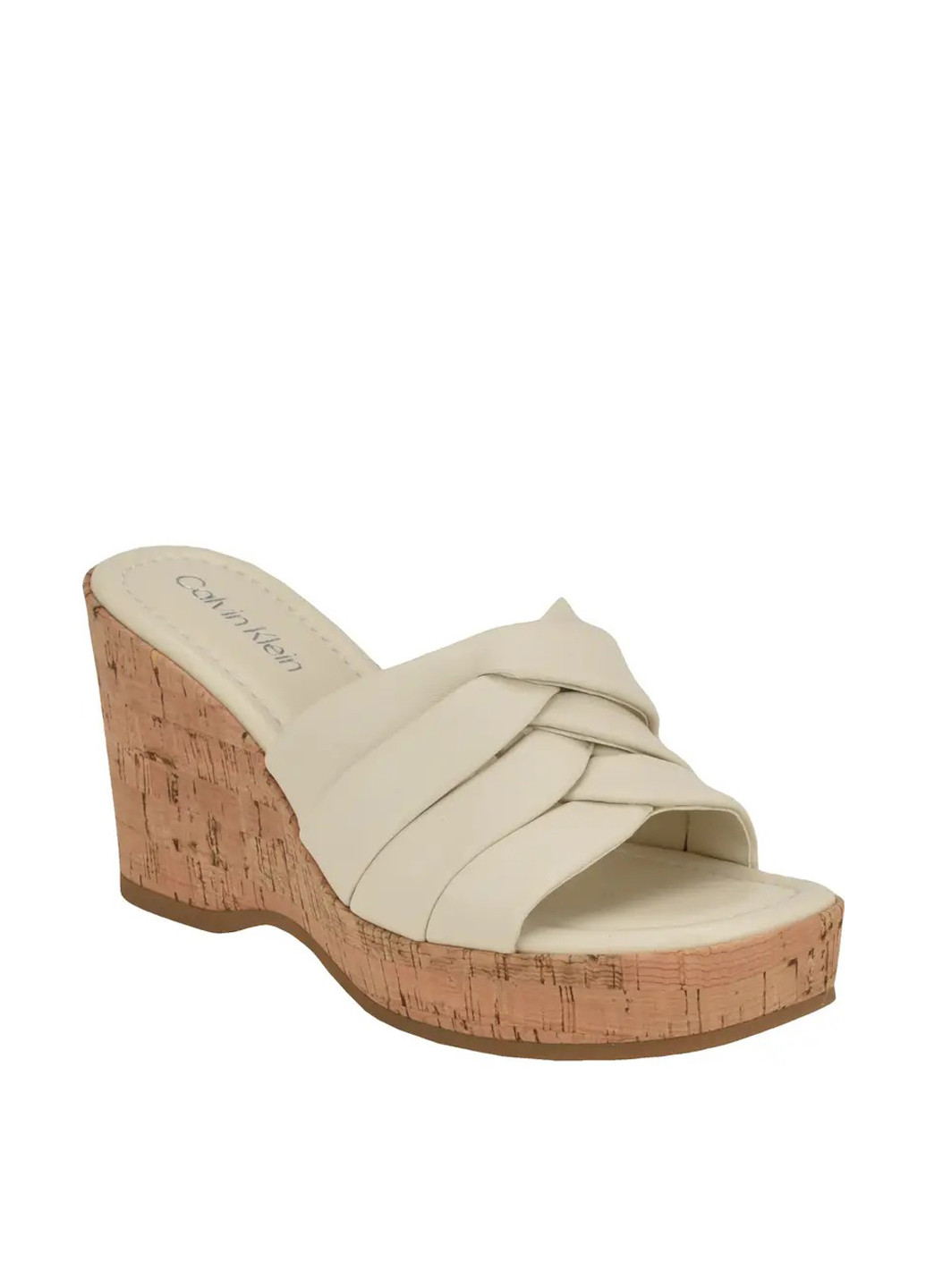 Молочные шлепанцы Calvin Klein плетение