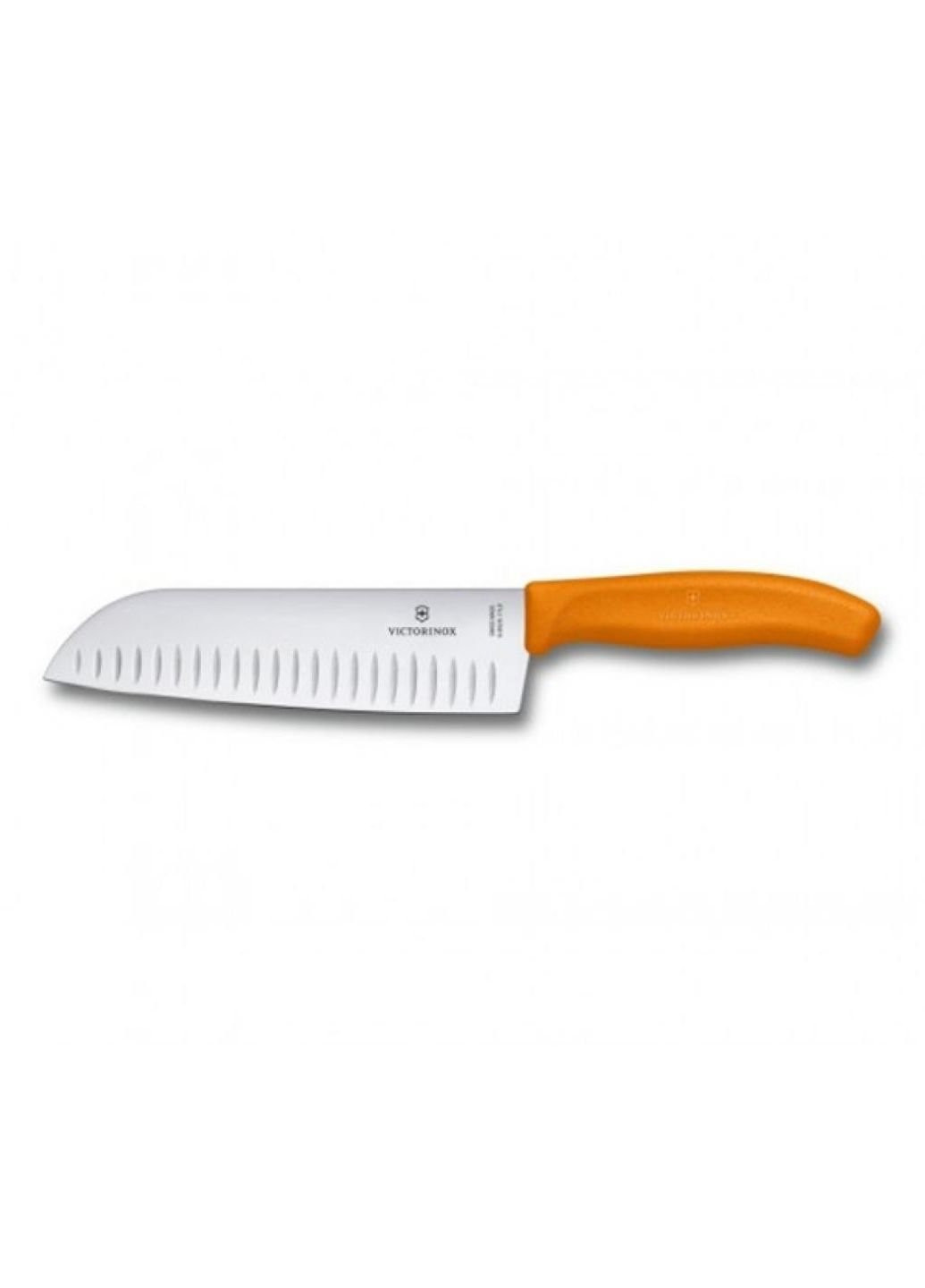 Кухонный нож SwissClassic сантоку 17 см, ребристое лезвие, оранжевый (6.8526.17L9B) Victorinox (254080159)