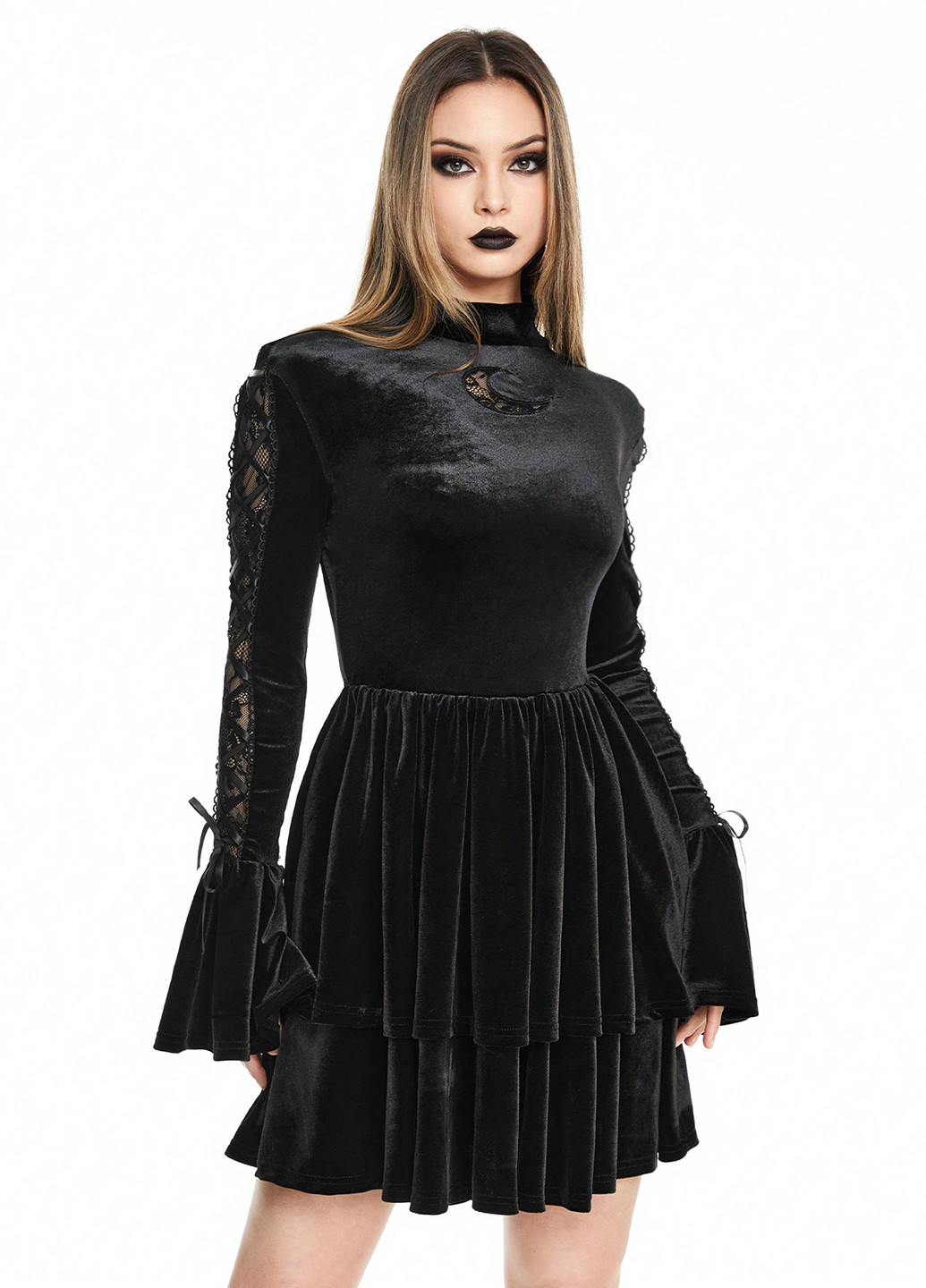 Чорна святковий, вечірня, кежуал сукня з спідницею-сонце, а-силует SHEIN однотонна