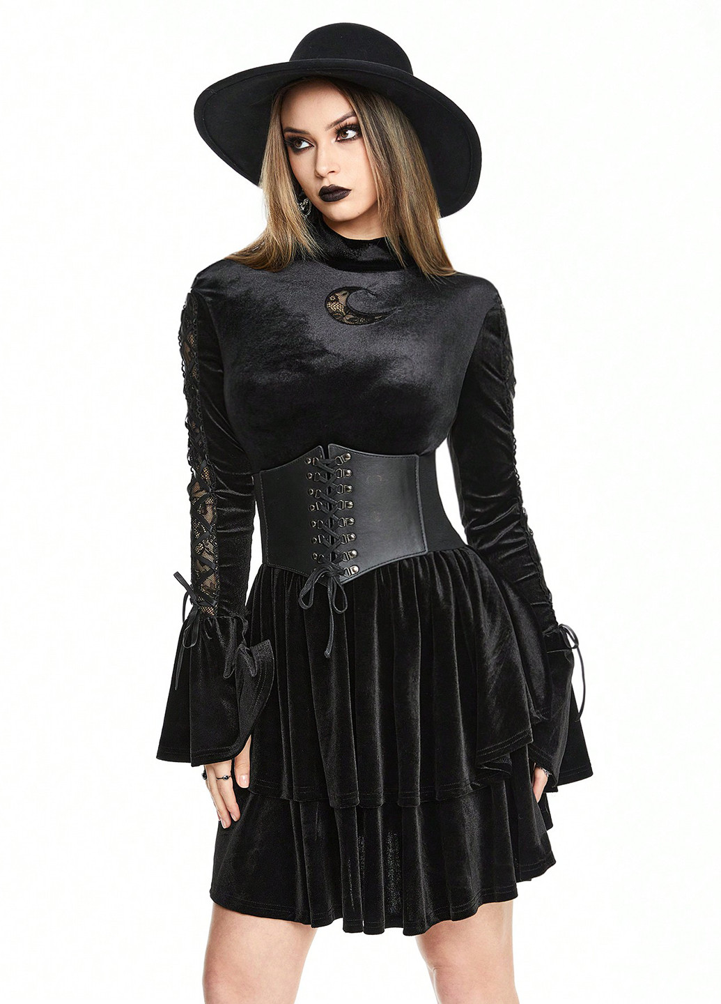 Чорна святковий, вечірня, кежуал сукня з спідницею-сонце, а-силует SHEIN однотонна