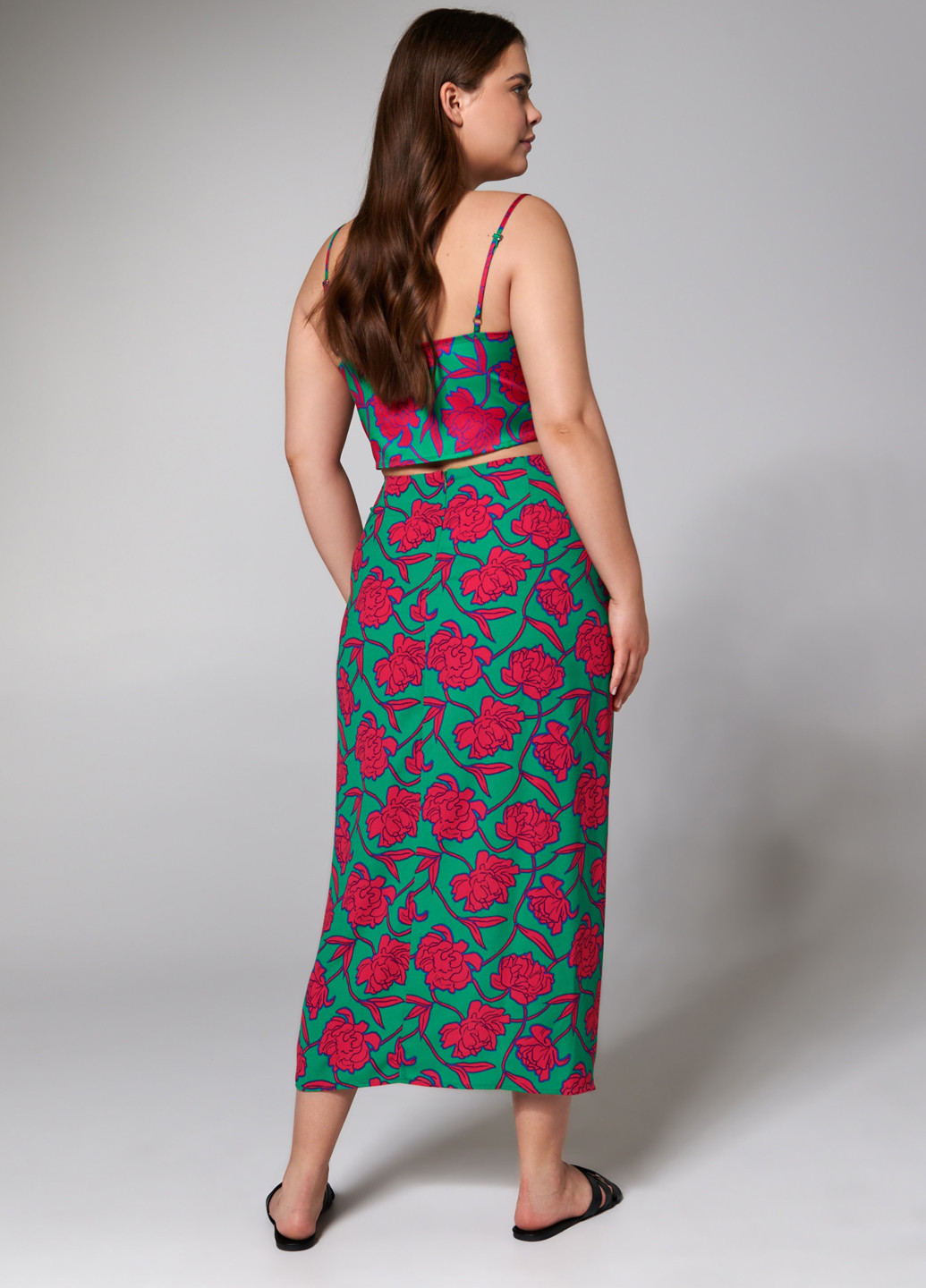 Зеленая кэжуал цветочной расцветки юбка Sinsay