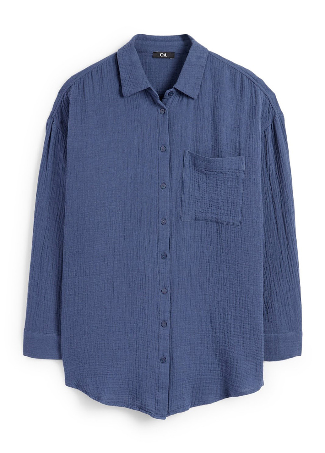 Темно-синяя кэжуал рубашка однотонная C&A