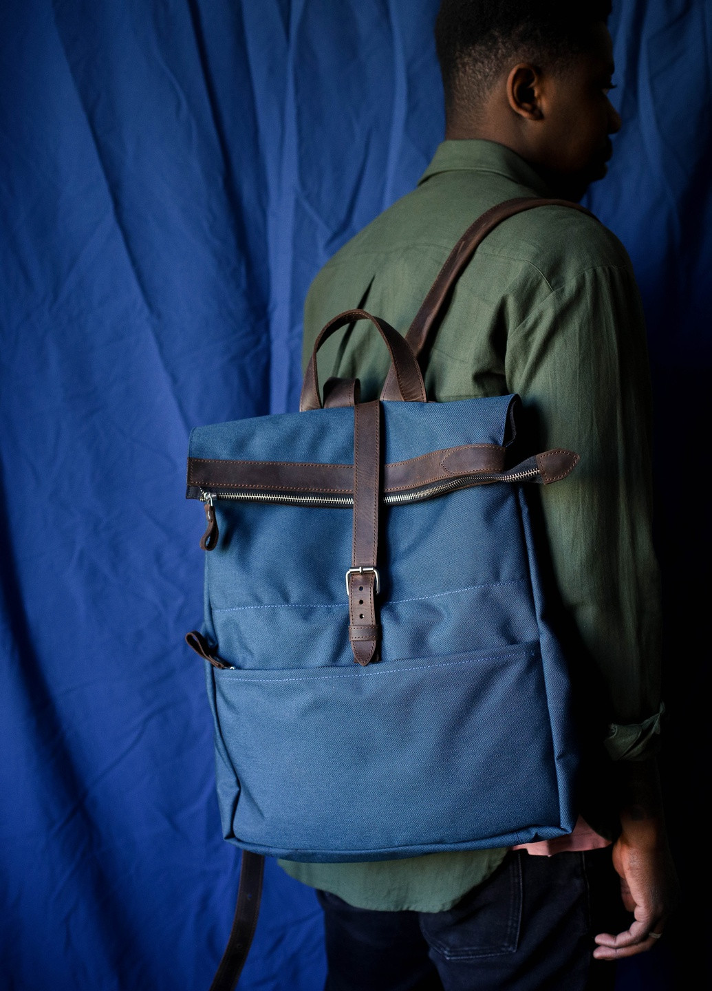 Чоловічий рюкзак ручної роботи з натуральної вінтажної шкіри коричневого кольору Boorbon (253351920)