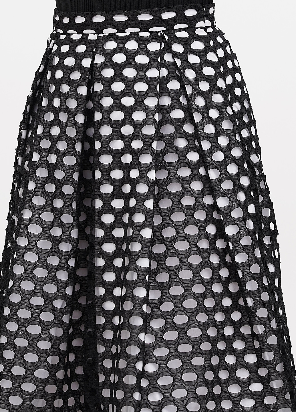 Черная коктейльный однотонная юбка Moda Italia клешированная
